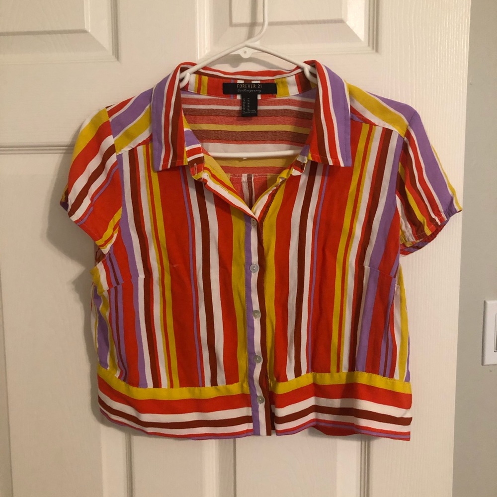 Stripped cropped blouse